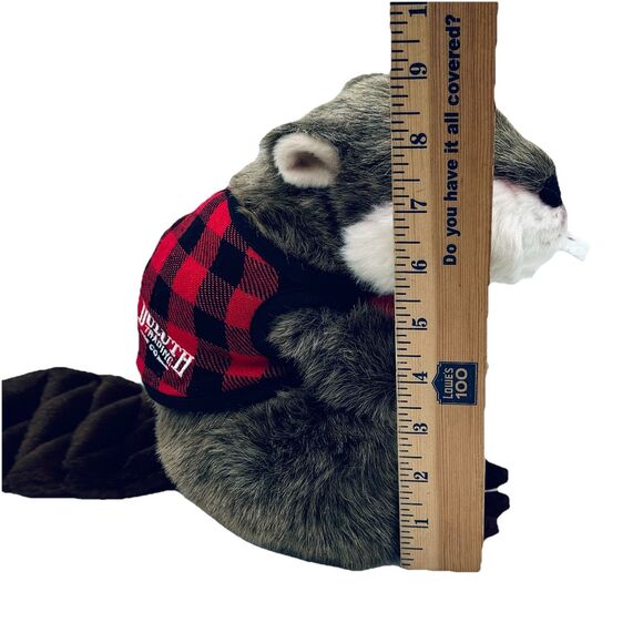 Duluth Trading Company Angry Beaver Plush Stuffed Animal Red Plaid Shirt - Picture 8 of 10